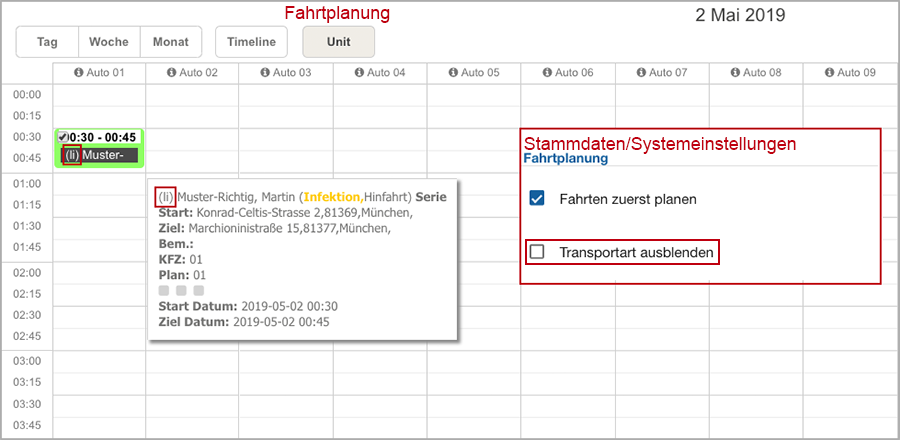 fahrtplanungtransportart