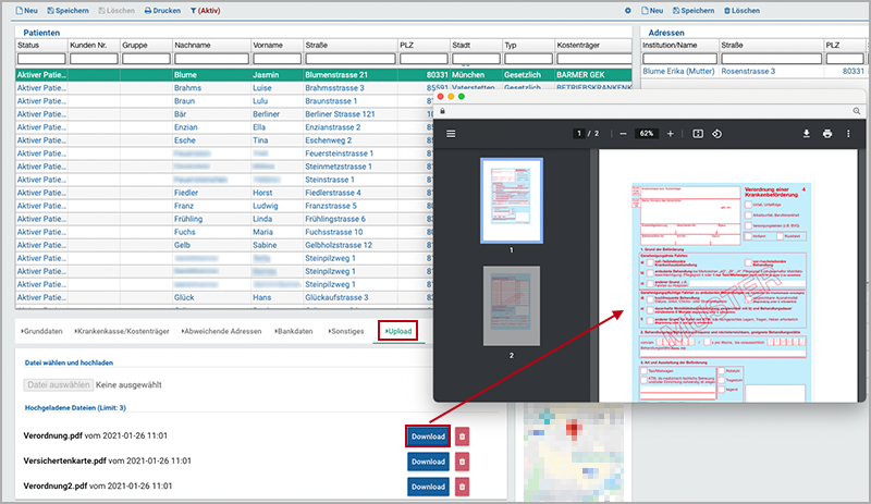 patienten upload