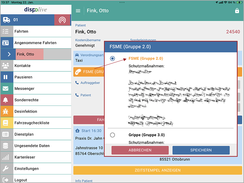 appinfektionschriftfarbe
